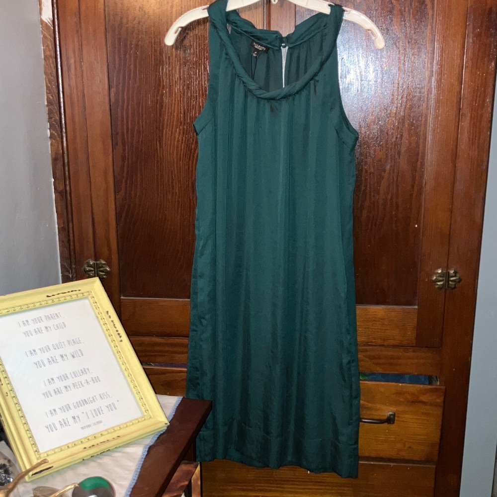 TALBOTS GREEN SLEEVELESS WOMENS SHEATH DRESS 8